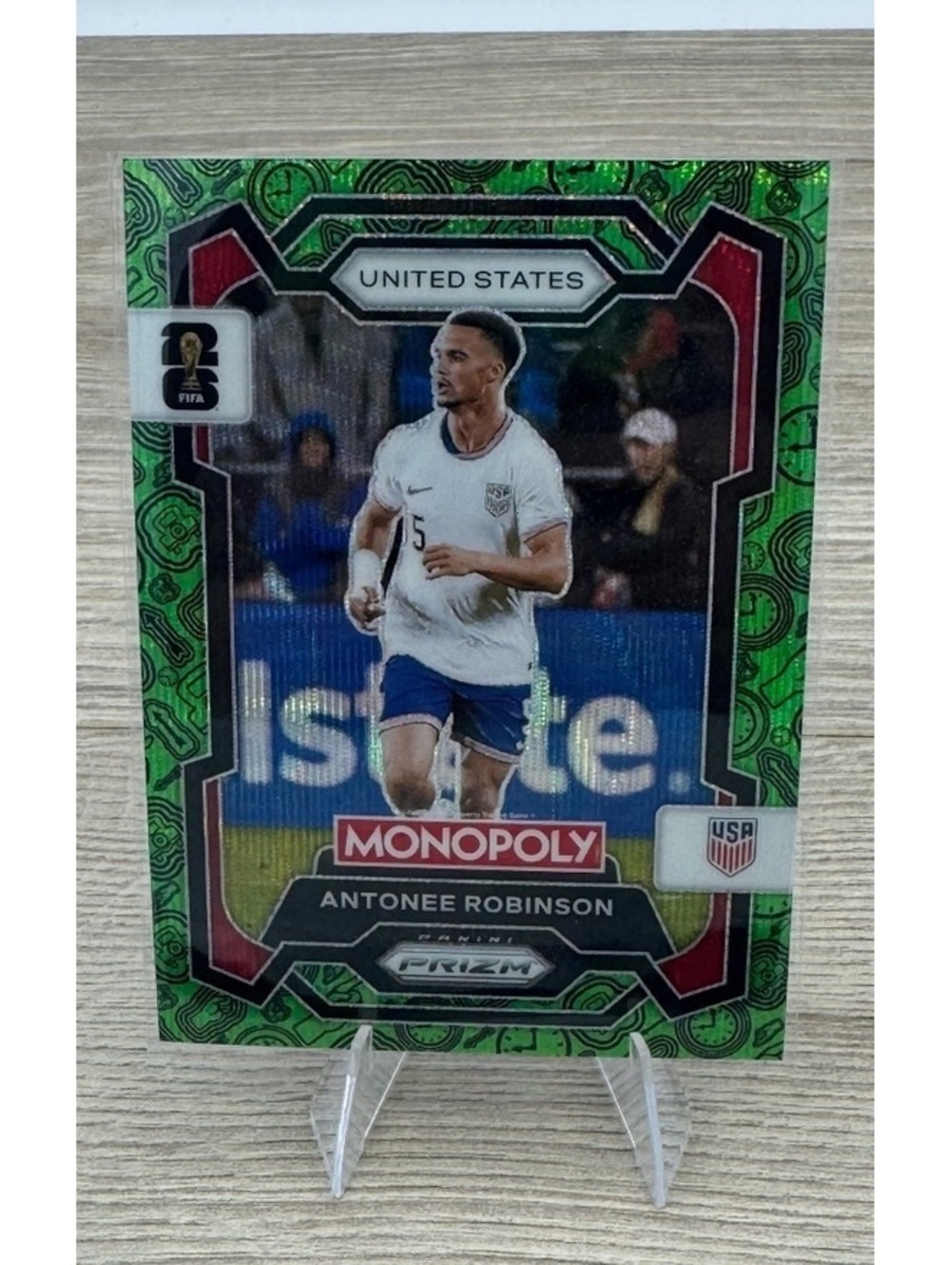 2026 Prizm Monopoly FIFA Antonee Robinson #52 Green Wave